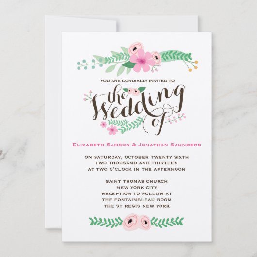 Reizende rustikale Garten-Hochzeits-Einladung Einladung (Vorderseite)