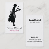 Reizende Schürze-Dame Female Chef Cook Catering Visitenkarte (Vorne/Hinten)