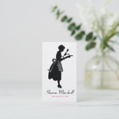 Reizende Schürze-Dame Female Chef Cook Catering Visitenkarte (Stehend Vorderseite)