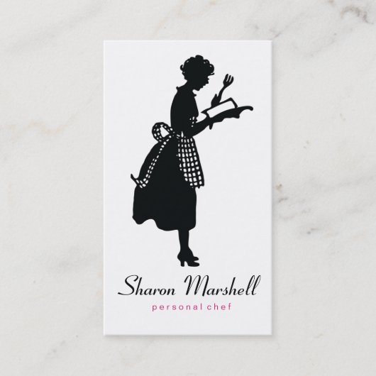 Reizende Schürze-Dame Female Chef Cook Catering Visitenkarte (Vorderseite)