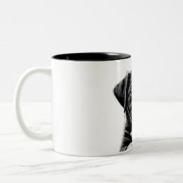 Reizende Schwarz-Weiß-Welpen-Tasse - Perfektes Ges Zweifarbige Tasse