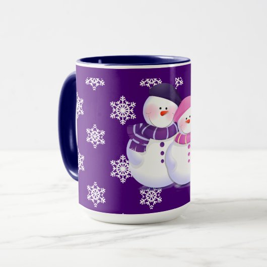 Reizende Snowman-Paar-Tasse Tasse (Vorderseite Links)