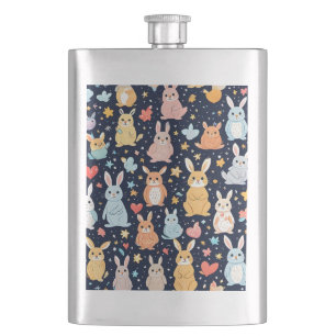 Reizende Softpastell-Baby-Tier-Klassik-Flasche Flachmann