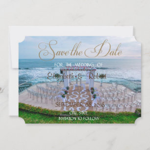 Reizende Strandhochzeit, Blumengarten-Pavillon Sav Save The Date