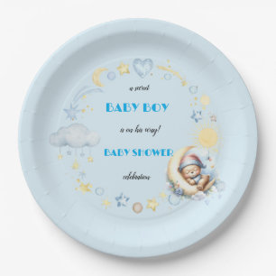 Reizende Teller für Baby Boy Shower