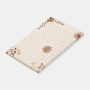 Reizende Vintage-Blumen Braunes Kraftpapier Modern Post-it Klebezettel