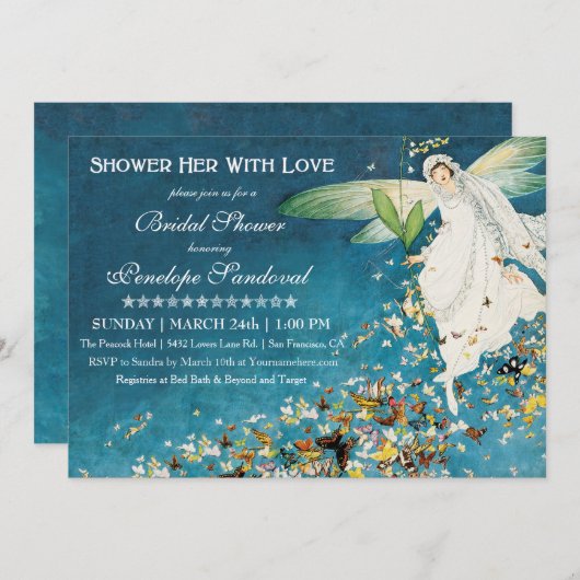 Reizende Vintage Brautparty-Einladungen Einladung (Vorne/Hinten)