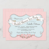 Reizende Vintage Brautparty-Tee-Party Einladung (Vorne/Hinten)