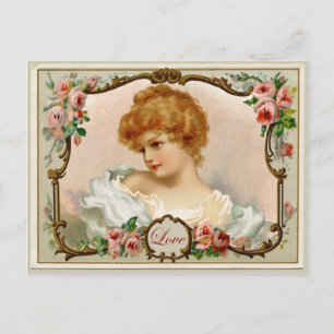 Reizende Vintage-Dame Reproduktion Postkarte