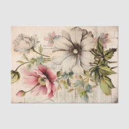 Reizende Vintage-inspirierte botanische Blumen Seidenpapier
