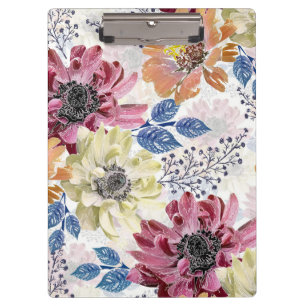 Reizende Vintage rosa orange Chrysantheme Klemmbrett