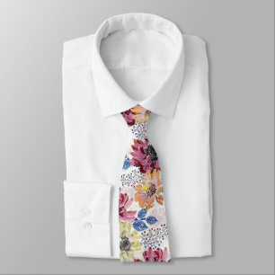 Reizende Vintage rosa orange Chrysantheme Krawatte