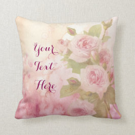 Reizende Vintage weiche rosa RosenblumenWatercolor Kissen
