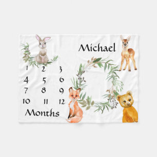 Reizende Waldtiere Fuchs Meilenstein Andenken Fleecedecke