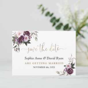 Reizende Wasserfarbe Lila Rosa Florale Hochzeit Save The Date