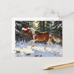 Reizende Weihnachts-Paint-Horse-Stute Postkarte