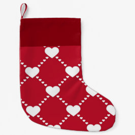 Reizende weiße Herzen Kleiner Weihnachtsstrumpf