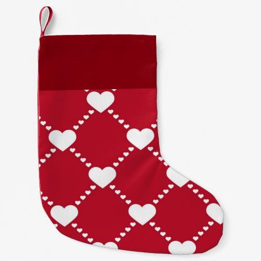 Reizende weiße Herzen Kleiner Weihnachtsstrumpf (Vorderseite)