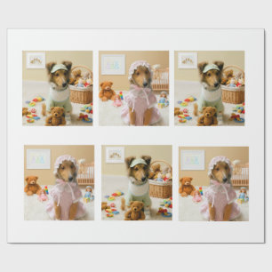 Reizende Welpen in Babykleidung Unisex Geschenkpapier