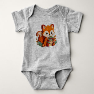 Reizender 3D-geschichteter Papier-Schnitt-Fuchs mi Baby Strampler