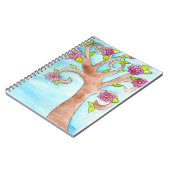 Reizender Baum mit rosa Blumen Notizblock (Linke Seite)