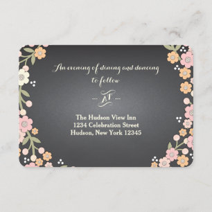 Reizender Blumengarten-Kranz II Hochzeitsempfang Begleitkarte