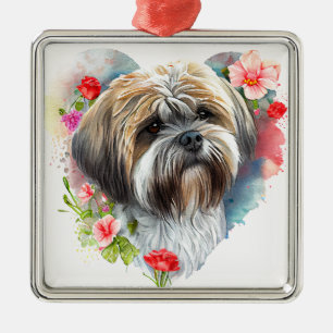 REIZENDER BRAUNER LHASA APSO WELPE ORNAMENT AUS METALL