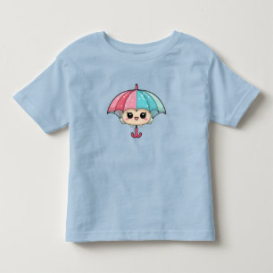 Reizender Cartoon-Regenschirm-Charakter Kleinkind T-shirt