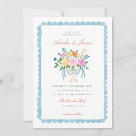 Reizender Charme handgemalte florale Hochzeitseinl Einladung
