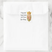 Reizender Engel mit Blumen Quadratischer Aufkleber (Tasche)