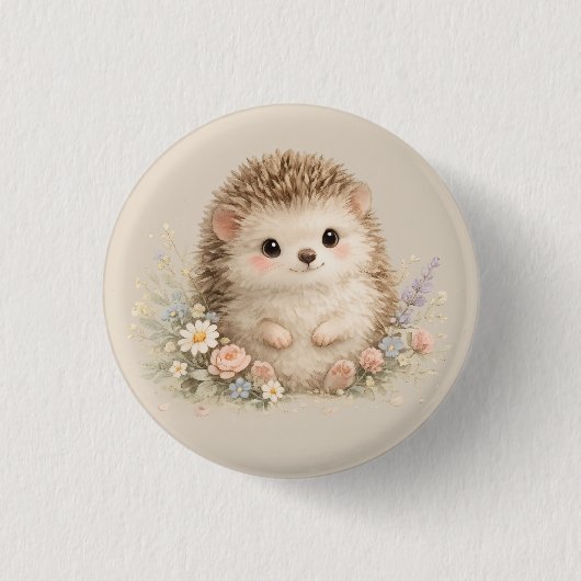 Reizender europäischer Gartenigel Button (Vorderseite)