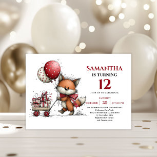 Reizender fantastischer Fuchs Tierstil Kindergebur Einladung