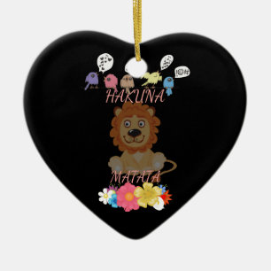 Reizender "Flora und Fauna Hakuna Matata" Baby Löw Keramikornament