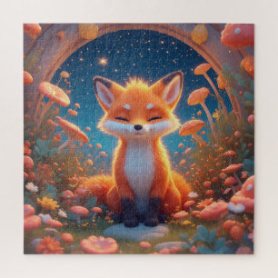 Reizender Fuchs, der mitten in einem Fantasy-Wald  Puzzle