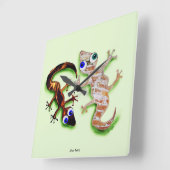 Reizender Gecko Quadratische Wanduhr (Winkel)