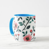 Reizender Kaffeebecher mit Blumenmuster Tasse (Vorderseite Links)