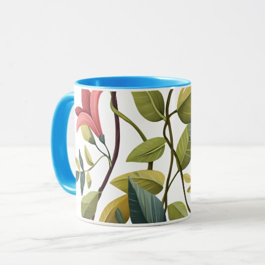 Reizender Kaffeebecher mit Blumenmuster Tasse (Vorderseite Links)