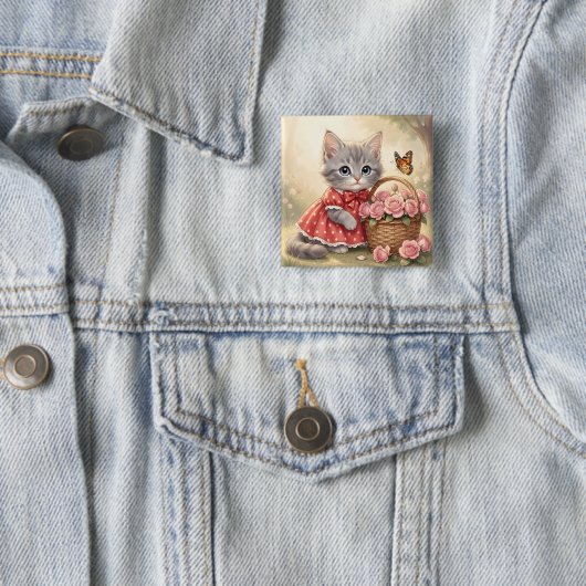 reizender Katzen-Button Button (Beispiel)