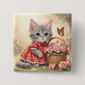 reizender Katzen-Button Button (Vorderseite)
