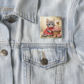 reizender Kittens-Knopf Button (Beispiel)