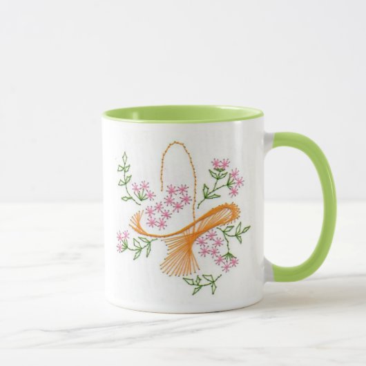 Reizender Korb der Blumen-Tasse Tasse (Rechts)