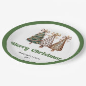 Reizender Leopard-Weihnachtsbaum mit individuellem Pappteller (Schrägansicht)