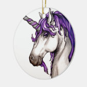 Reizender lila Unicorn Keramikornament (Links)