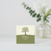 Reizender Olivenbaum mit Frucht Quadratische Visitenkarte (Stehend Vorderseite)