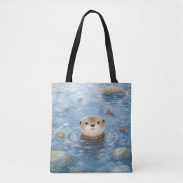 Reizender Otter-Wasserfarbendruck Tasche
