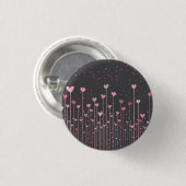 Reizender rosa Button-Knopf Herzenvalentines Tages Button (Vorne & Hinten)