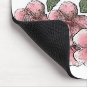 Reizender rosa Hibiskus mit Zitat Mousepad (Ecke)