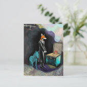 Reizender Rotfuchs und eine Zebra-Fantasy Postkarte (Stehend Vorderseite)