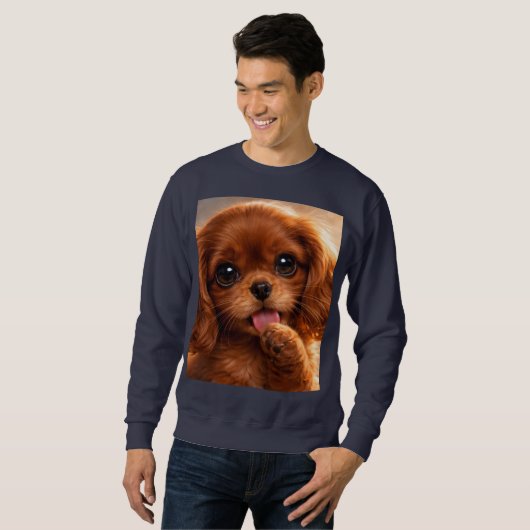 Reizender Ruby Cavalier Spaniel Sweatshirt (Vorne ganz)