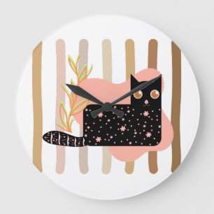 Reizender schwarzer Katzen Pastell Wanduhr